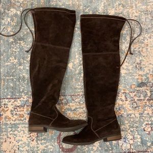 Some society brown suede OTK boots